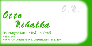 otto mihalka business card