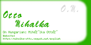 otto mihalka business card